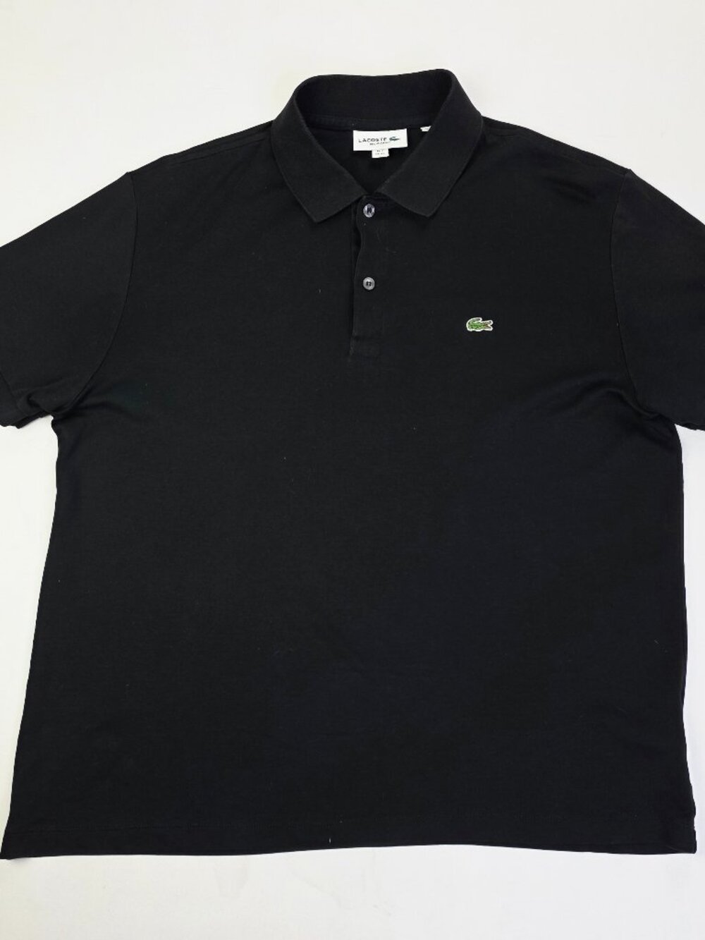 Lacoste Regular Fit Mens Size 2XL Black Chest Embroidered Logo Short Sleeve Polo